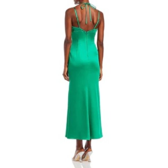 NWT AQUA SATIN HALTER SLIP DRESS - Picture 2 of 7